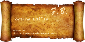 Fortuna Béla névjegykártya